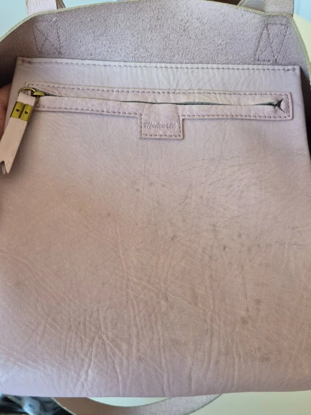 Madewell Medium Transport Tote Blush Pink Leather Shoulder Crossbody Bag
